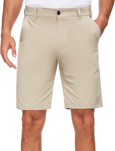Men's Golf Shorts Stretch Casual Dress 10 Inch Inseam Lightweight Quick Dry Waterproof Hiking Shorts with Pockets