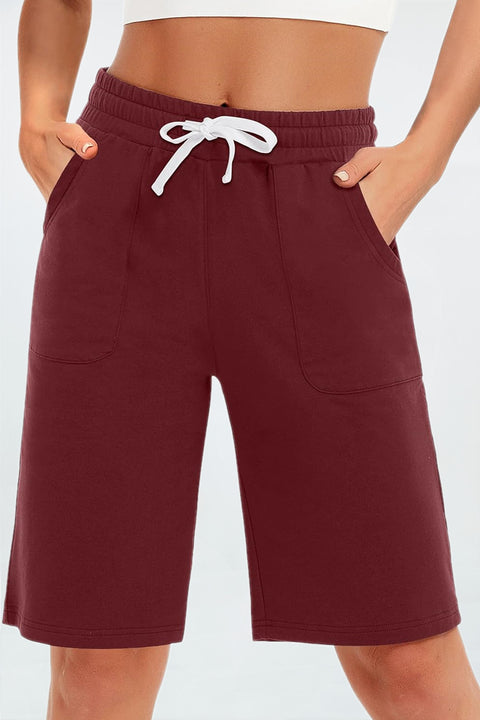 Women Cotton Sweat Shorts with Pockets  10"