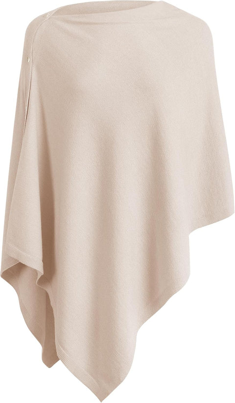 Women One Piece Shawls with Button Closure