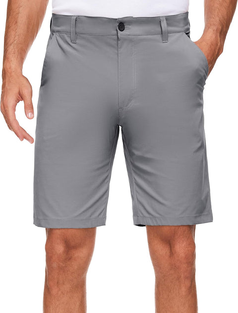 Men's Golf Shorts Stretch Casual Dress 10 Inch Inseam Lightweight Quick Dry Waterproof Hiking Shorts with Pockets