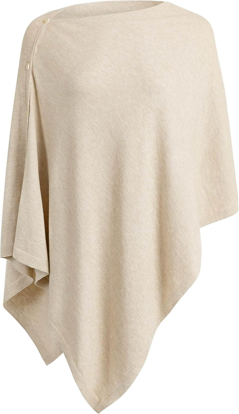 Women One Piece Shawls with Button Closure