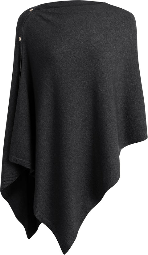 Women One Piece Shawls with Button Closure