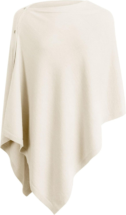 Women One Piece Shawls with Button Closure