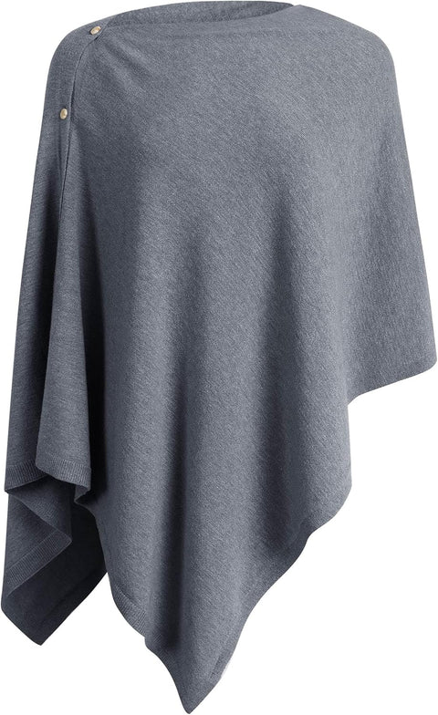 Women One Piece Shawls with Button Closure