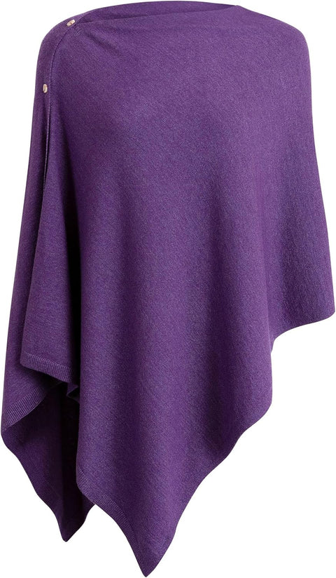 Women One Piece Shawls with Button Closure