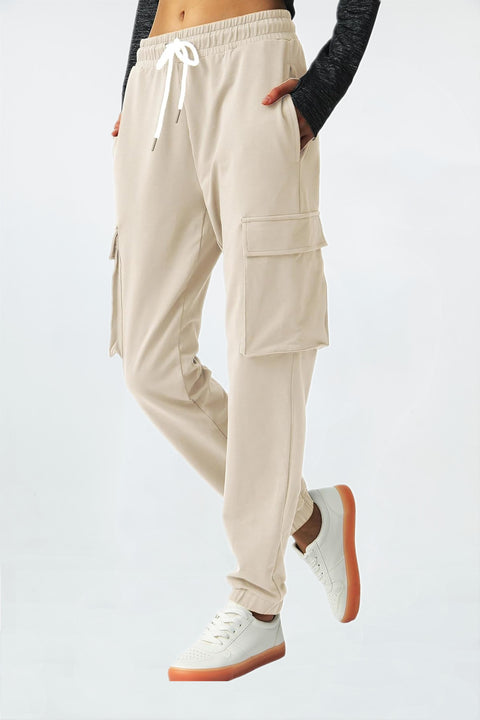 Womens Cargo Pants Sweatpants Tapered Hiking Pants with Pockets
