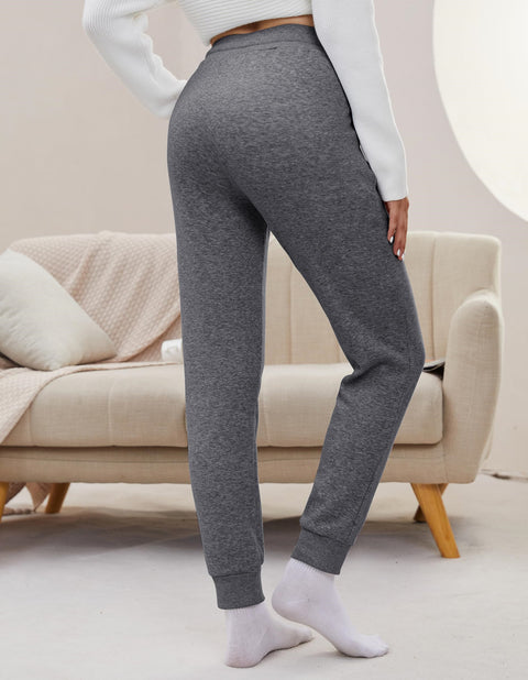 Fleece Stretch Sweatpants with Pockets for Women