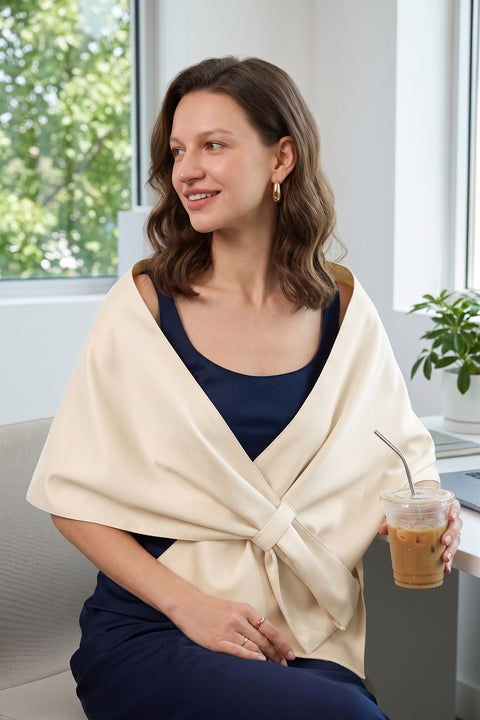 🔥Women's Satin Pull-Through Shawl （Multi-occasion ready）