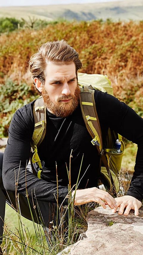 IGUANA Men's 190 Merino Wool Base Layer Set Thermal Top and Bottom