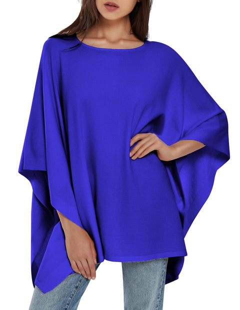 Womens Pullover Poncho Sweater Ponchos Cashmere Feel Shawl Loose Fitting Ponchos Wraps Baggy Tops for Fall