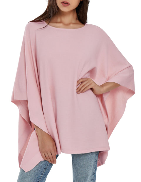 Womens Pullover Poncho Sweater Ponchos Cashmere Feel Shawl Loose Fitting Ponchos Wraps Baggy Tops for Fall