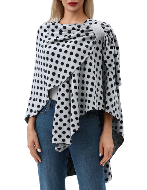 Womens Large Cross Front Poncho Sweater Knitted Shawls