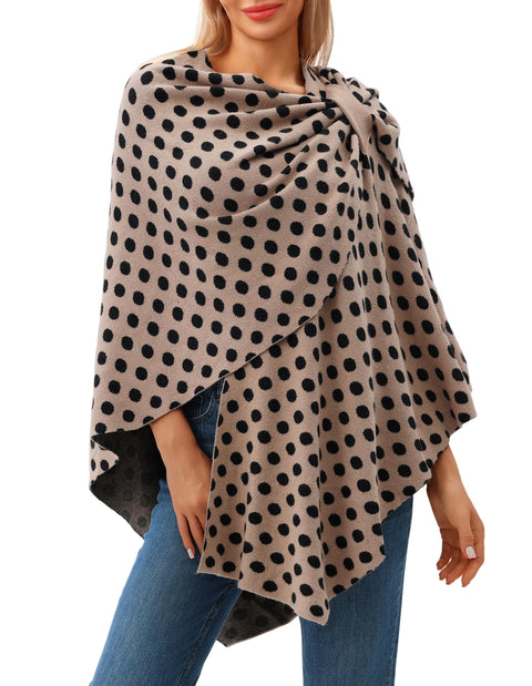 Womens Large Cross Front Poncho Sweater Knitted Shawls