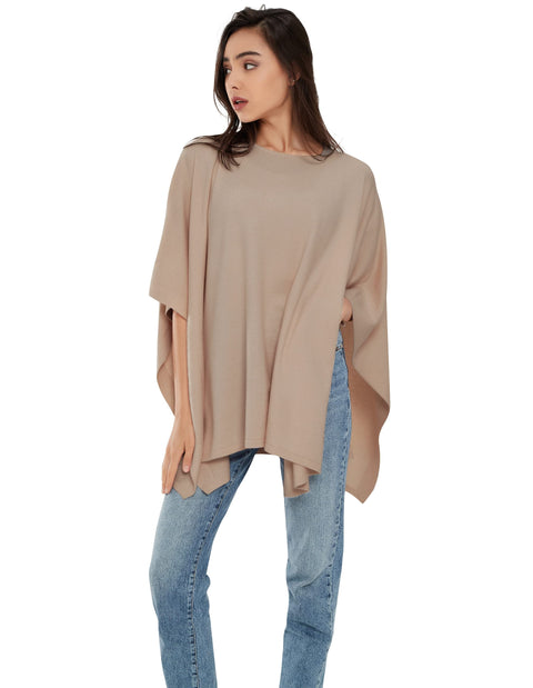 Womens Pullover Poncho Sweater Ponchos Cashmere Feel Shawl Loose Fitting Ponchos Wraps Baggy Tops for Fall