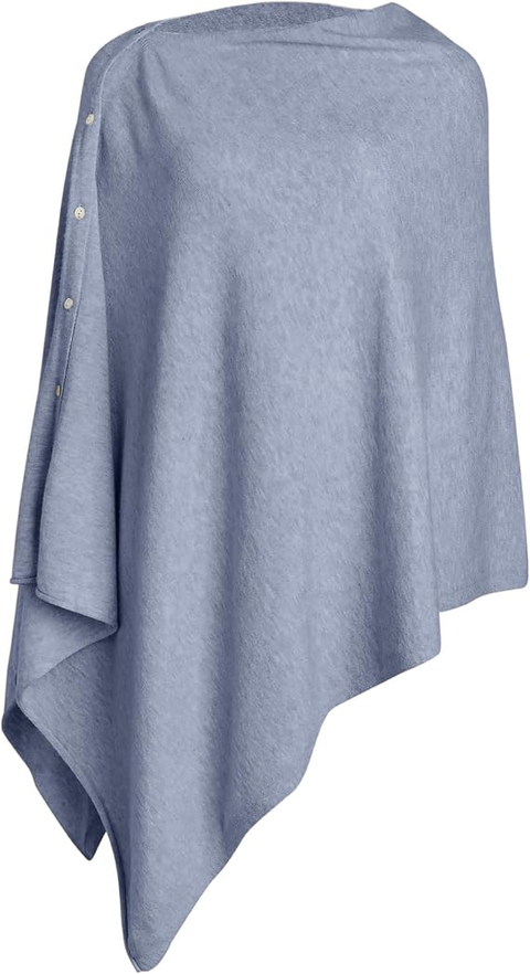 Women One Piece Shawls with Button Closure