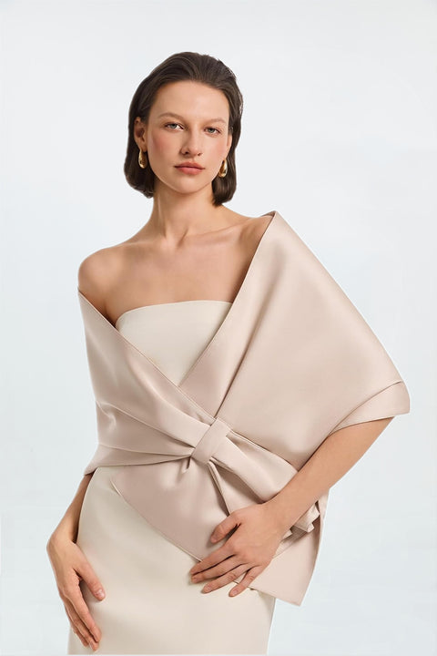 Women's Satin Pull-Through Shawl for Evening & Wedding