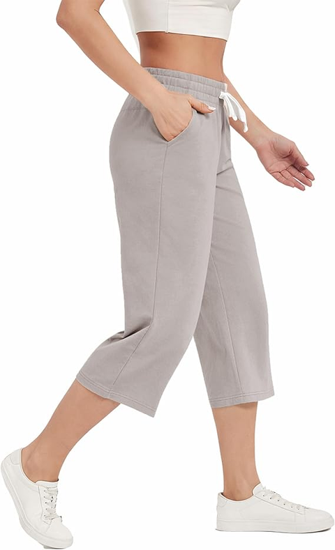 Women's Gaucho Capris Wide Leg  Pants