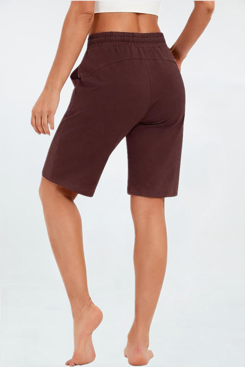Women Cotton Sweat Shorts with Pockets  10"