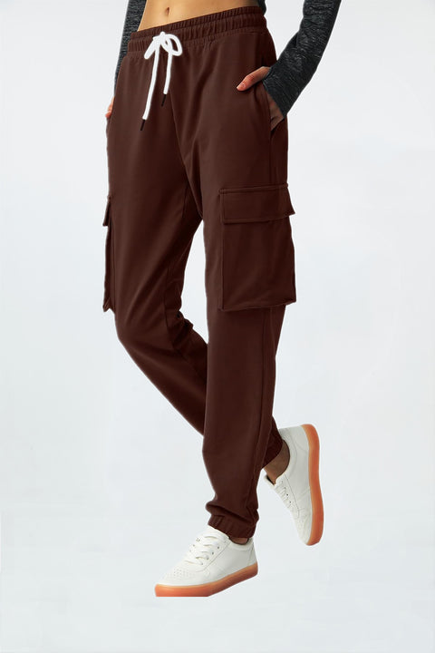 Womens Cargo Pants Sweatpants Tapered Hiking Pants with Pockets