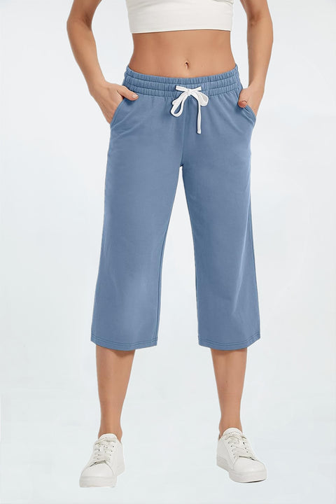 Women's Gaucho Capris Wide Leg  Pants
