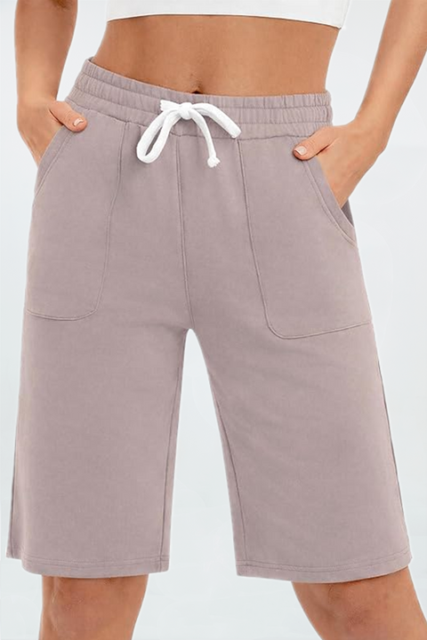 Women Cotton Sweat Shorts with Pockets  10"