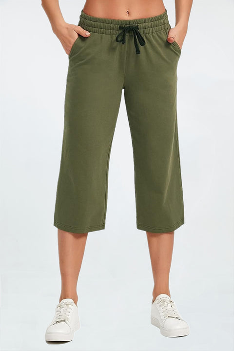 Women's Gaucho Capris Wide Leg  Pants