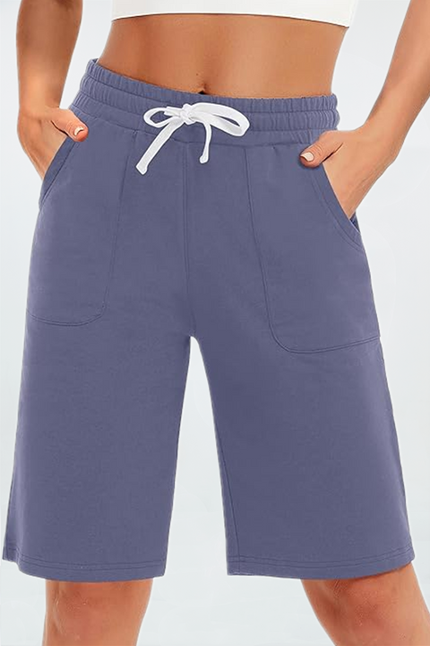 Women Cotton Sweat Shorts with Pockets  10"