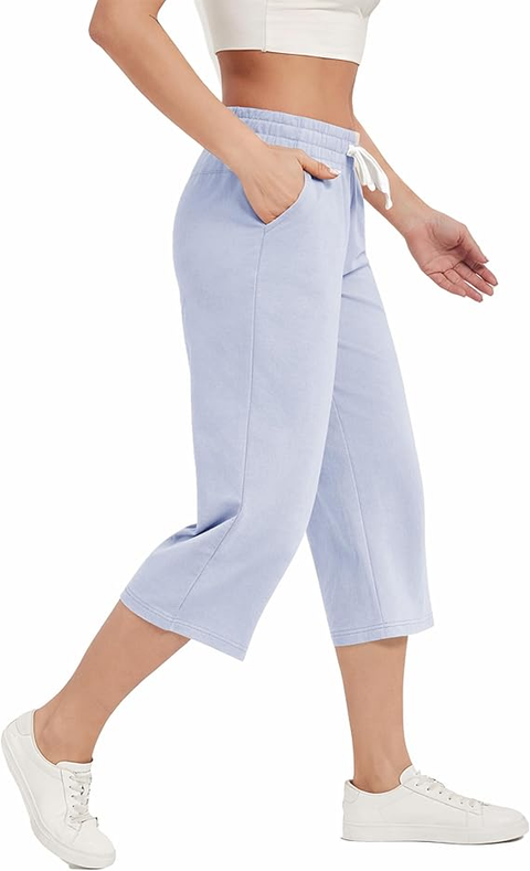 Women's Gaucho Capris Wide Leg  Pants