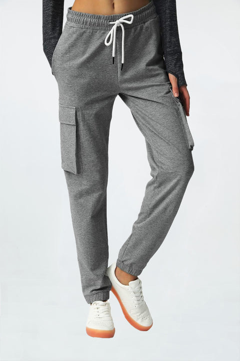 Womens Cargo Pants Sweatpants Tapered Hiking Pants with Pockets