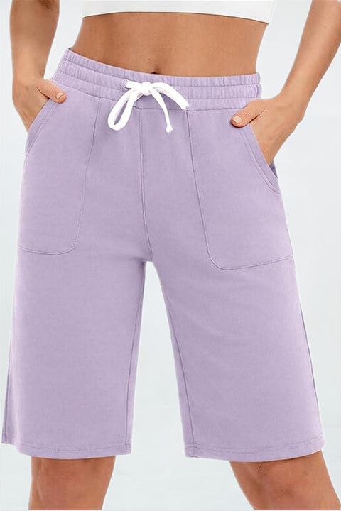 Women Cotton Sweat Shorts with Pockets  10"