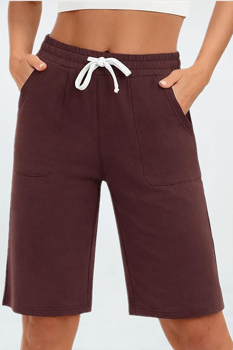 Women Cotton Sweat Shorts with Pockets  10"