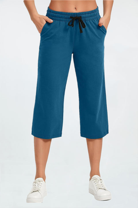 Women's Gaucho Capris Wide Leg  Pants