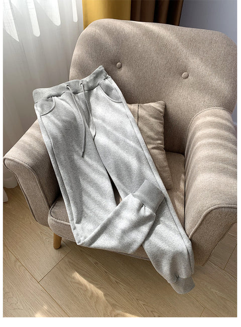 Fleece Stretch Sweatpants with Pockets for Women