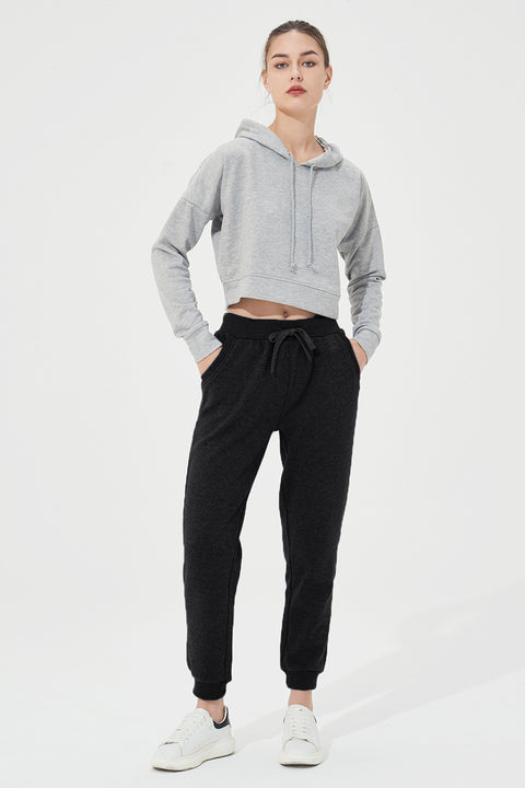 Fleece Stretch Sweatpants with Pockets for Women