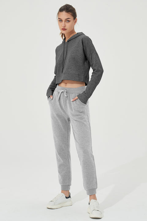 Fleece Stretch Sweatpants with Pockets for Women
