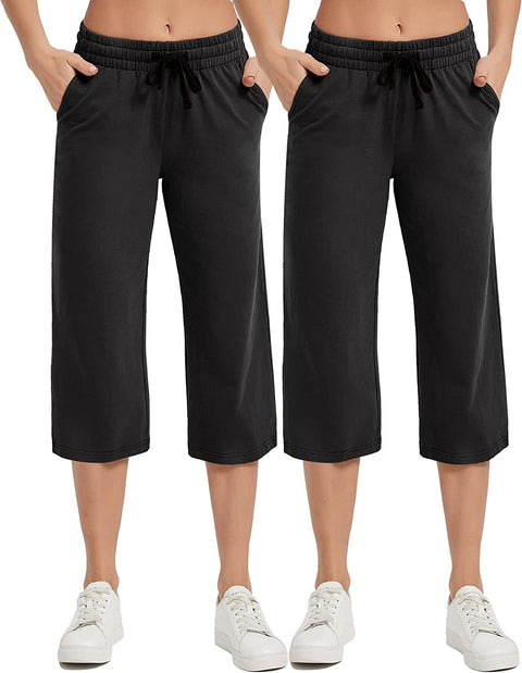 Women's Gaucho Capris Wide Leg  Pants