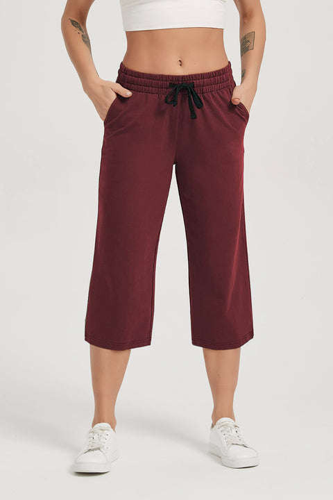 Women's Gaucho Capris Wide Leg  Pants
