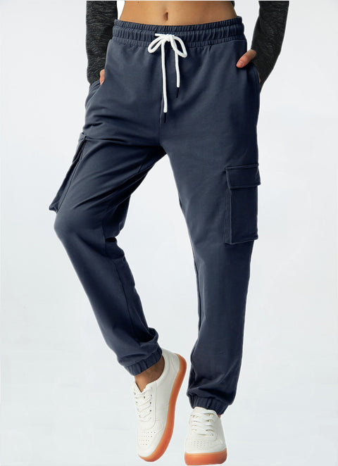 Womens Cargo Pants Sweatpants Tapered Hiking Pants with Pockets