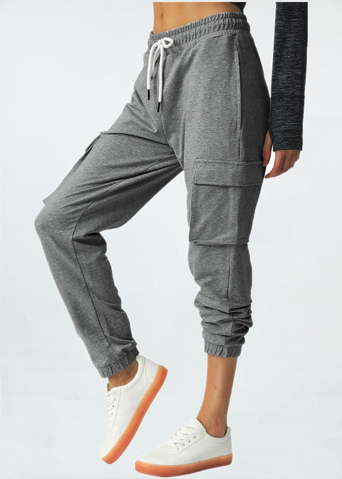 Womens Cargo Pants Sweatpants Tapered Hiking Pants with Pockets