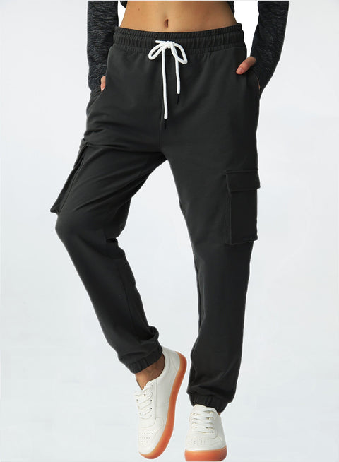 Womens Cargo Pants Sweatpants Tapered Hiking Pants with Pockets