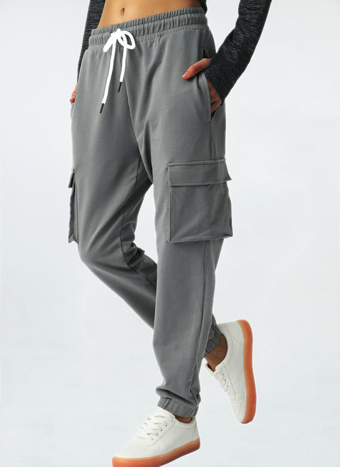 Womens Cargo Pants Sweatpants Tapered Hiking Pants with Pockets