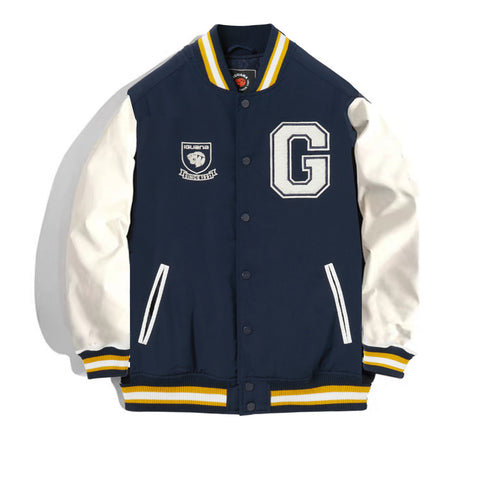 IGUANA Unisex Varsity Bomber Jacket Button Closure