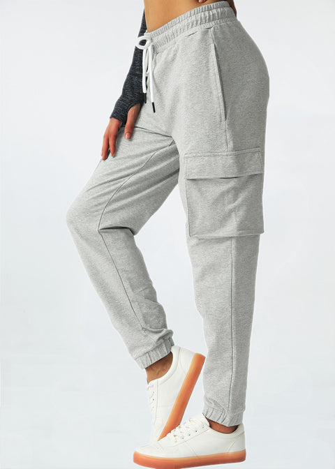 Womens Cargo Pants Sweatpants Tapered Hiking Pants with Pockets