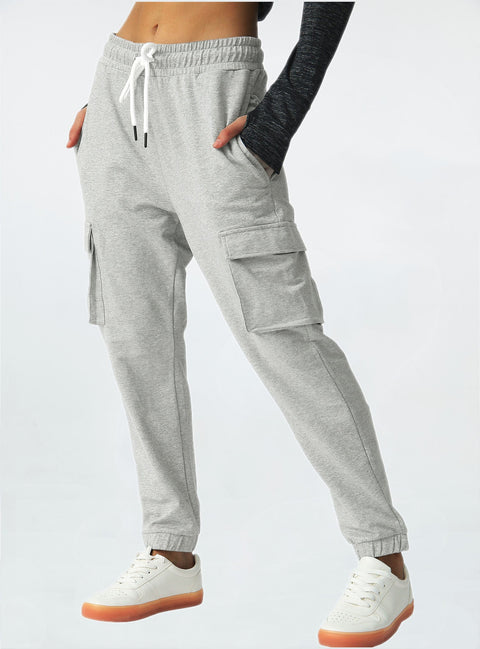 Womens Cargo Pants Sweatpants Tapered Hiking Pants with Pockets