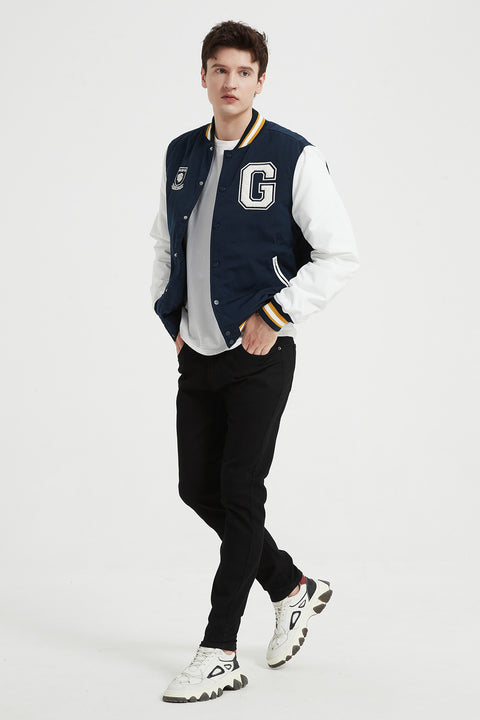 IGUANA Unisex Varsity Bomber Jacket Button Closure