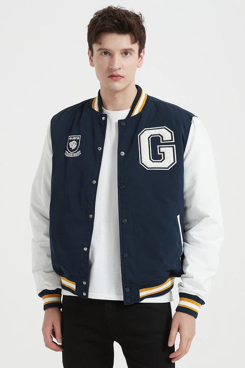 IGUANA Unisex Varsity Bomber Jacket Button Closure
