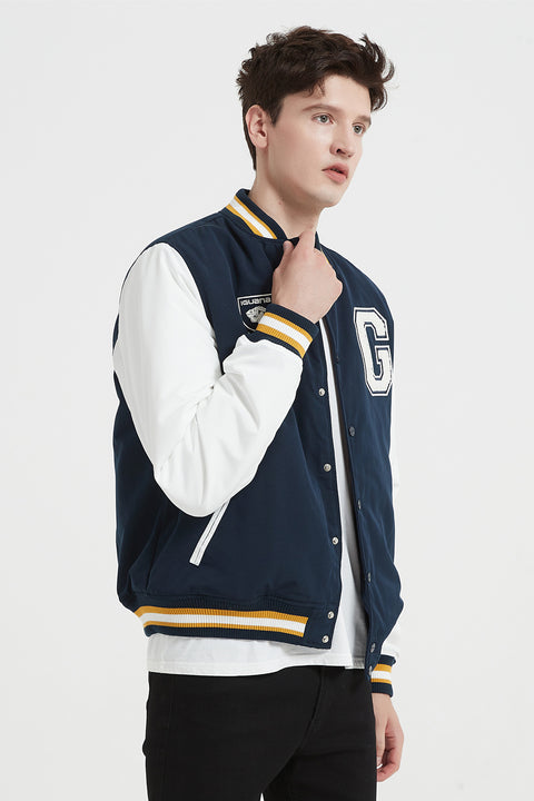 IGUANA Unisex Varsity Bomber Jacket Button Closure