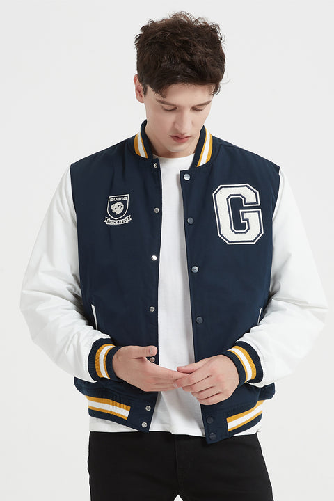 IGUANA Unisex Varsity Bomber Jacket Button Closure
