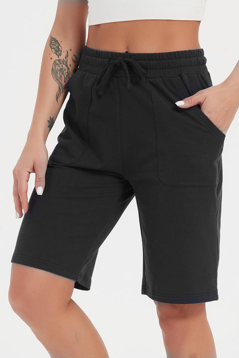 Women Cotton Sweat Shorts with Pockets  10"